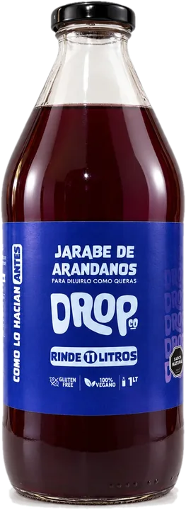 Botella de 1 litro de jugo concentrado de arándano DropCo
