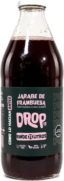 Botella de 1 litro de jugo concentrado de frambuesa DropCo