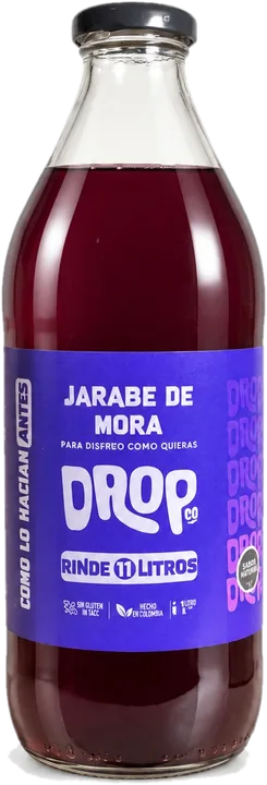 Botella de 1 litro de jugo concentrado de mora DropCo